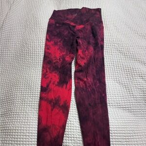 Women's Tie-Dye Leggings - Red and Black